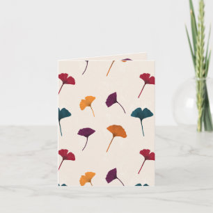 Ginkgo Leaf Muster Wasserfarbe Herbst Farben Karte