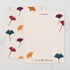 Ginkgo Leaf Muster Wasserfarbe Herbst Farben Mitteilungskarte