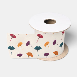 Ginkgo Leaf Muster Wasserfarbe Herbst Farben Satinband
