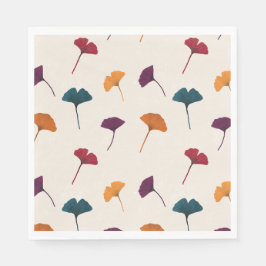 Ginkgo Leaf Muster Wasserfarbe Herbst Farben Serviette