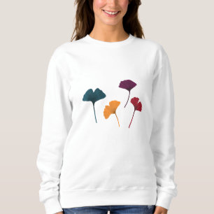 Ginkgo Leaf Muster Wasserfarbe Herbst Farben Sweatshirt