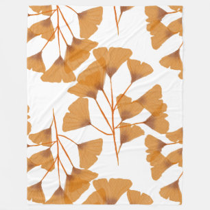 Ginkgo Leaf Nahtloses Herbstmuster Fleecedecke