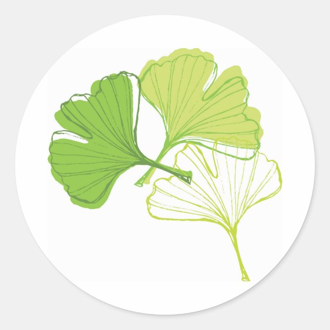 Ginkgo Leaf Runder Aufkleber (Vorderseite)