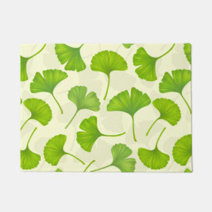 Ginkgo-Muster auf weiß Fußmatte