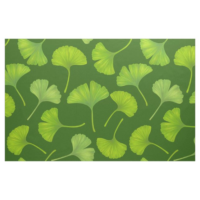 Ginkgo-Muster in dunkelgrün Stoff (Fat Quarter (45,7 x 55,9 cm))
