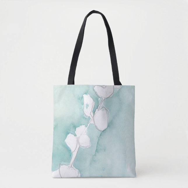 Ginkgo on Dusty Aquamarin - White (Vorderseite)