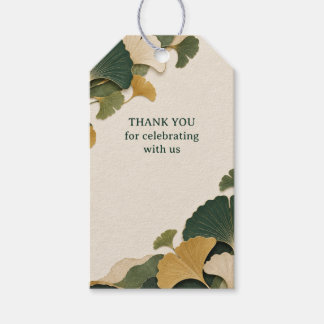 Ginkgo-Papier Grün Botanisches Hochzeitsgeschenk Geschenkanhänger