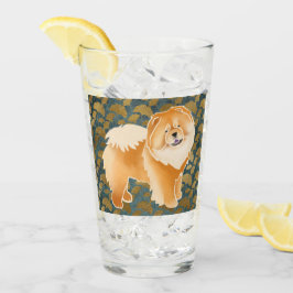 GINKGO Red Chow 16 oz Glasdesign vorne & hinten Glas