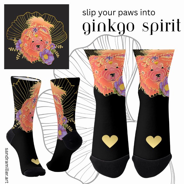 GINKGO SPIRIT Chow dog Socken (Von Creator hochgeladen)