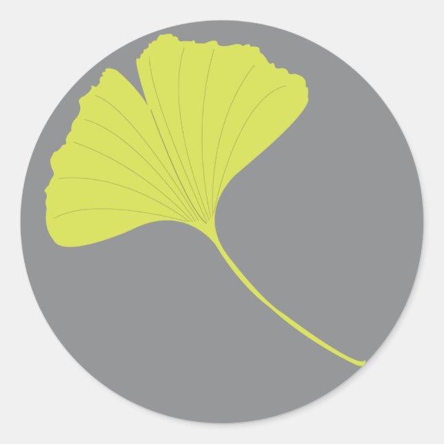 Ginkgo-Sticker Runder Aufkleber (Vorderseite)