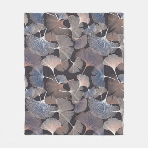 Ginkgo verlasse: elegantes natürliches Muster. Fleecedecke