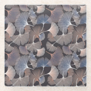Ginkgo verlasse: elegantes natürliches Muster. Glasuntersetzer