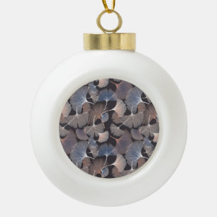 Ginkgo verlasse: elegantes natürliches Muster. Keramik Kugel-Ornament