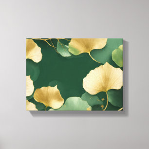Ginkgo verlasse goldgrün leinwanddruck