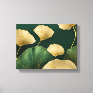 Ginkgo verlasse goldgrün leinwanddruck