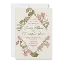 Ginkgo Watercolor Floral Wedding Einladung