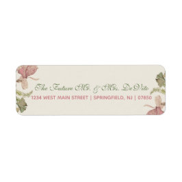Ginkgo Watercolor Floral Wedding Return Label