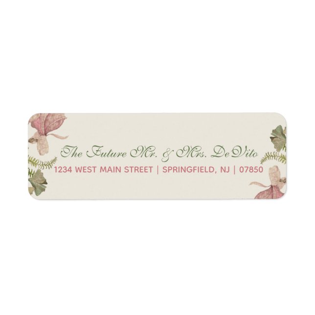 Ginkgo Watercolor Floral Wedding Return Label (Vorne)