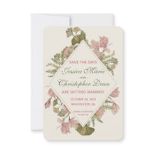 Ginkgo Watercolor Floral Wedding Save the Date