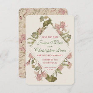 Ginkgo Watercolor Floral Wedding Save the Date Einladung