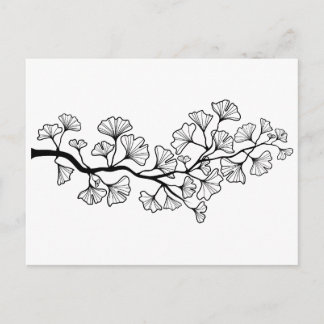 Ginkgobaum mit Blätter Postkarte