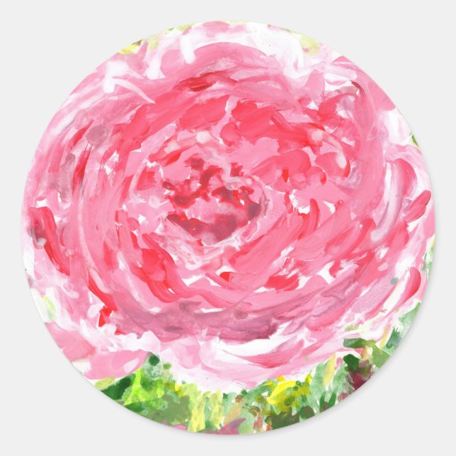 Ginormäre Rose-Aufkleber Runder Aufkleber (Vorderseite)