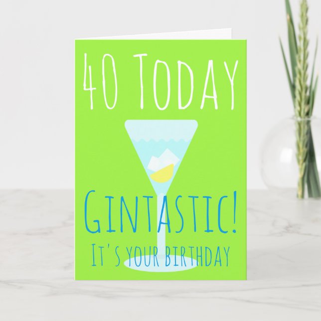 Gintastic Personalisiert Happy Birthday Age Karte (Vorderseite)
