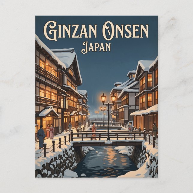 Ginzan Onsen Japan Postkarte (Vorderseite)