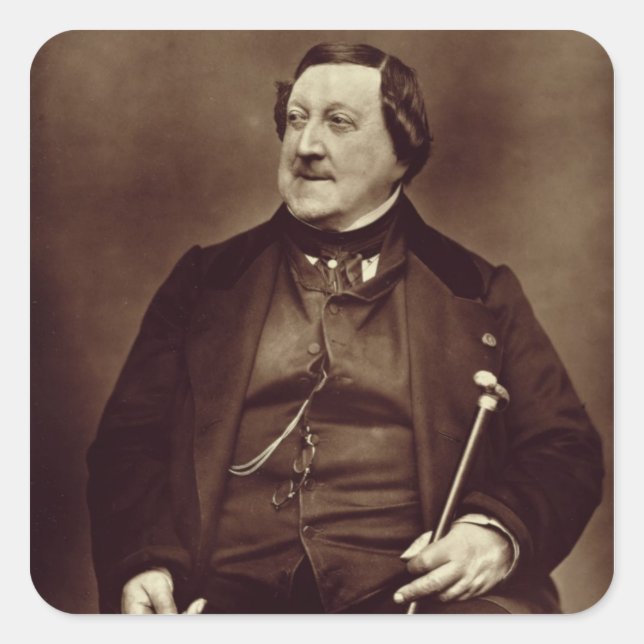 Gioacchino Rossini (1792-1868) von "Galerie Conte Quadratischer Aufkleber (Vorderseite)