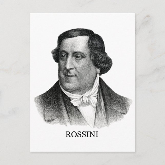 Gioachino Rossini, schwarz Postkarte (Vorderseite)