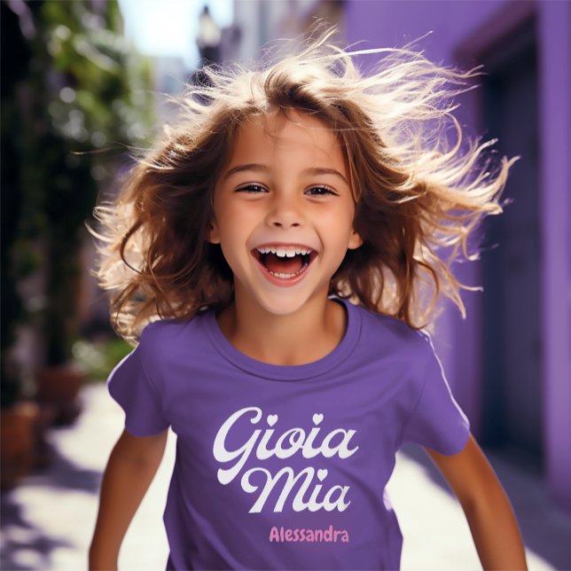 Gioia Mia Italian My Joy Affektate Term Lila T-Shirt (Gioia Mia (Italian for "My Joy")
Kids Purple Tee)