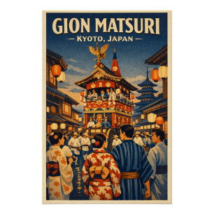 Gion Matsuri Festival in Kyoto, Japan Reise Poster
