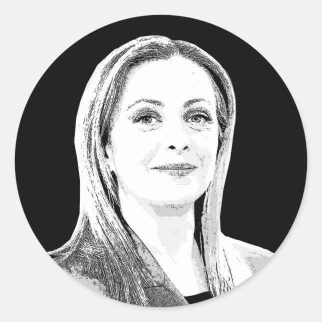 Giorgia Meloni Runder Aufkleber (Vorderseite)