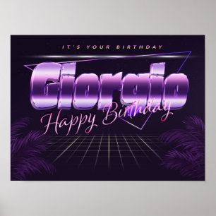 Giorgio Vorname lila retro Pfingster Geburtstag Poster