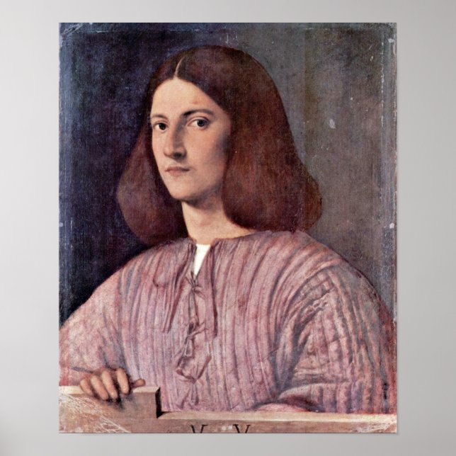 Giorgione - Portrait eines jungen Mannes Poster (Vorne)
