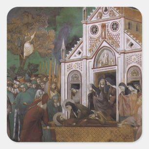 Giotto: St Francis beklagte durch St. Clare Quadratischer Aufkleber
