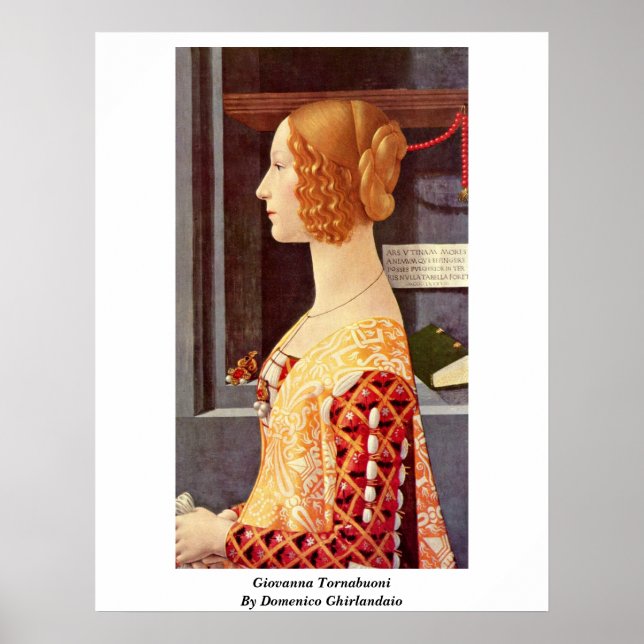 Giovanna Tornabuoni von Domenico Ghirlandaio Poster (Vorne)