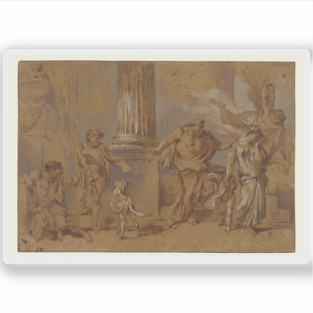 Giovanni B. Castiglione: Die Ausweisung von Hagar Aufkleber (Vorderseite)