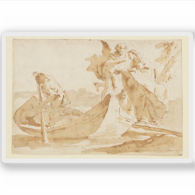 Giovanni Battista Tiepolo - Flug nach Ägypten Aufkleber (Vorderseite)