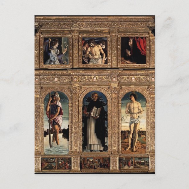 Giovanni Bellini-Polyptych von San Vincenzo Ferrer Postkarte (Vorderseite)