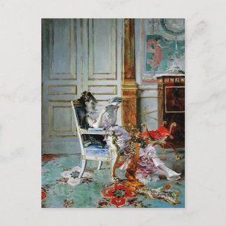 Giovanni Boldini - Girl Reading im Salon Postkarte