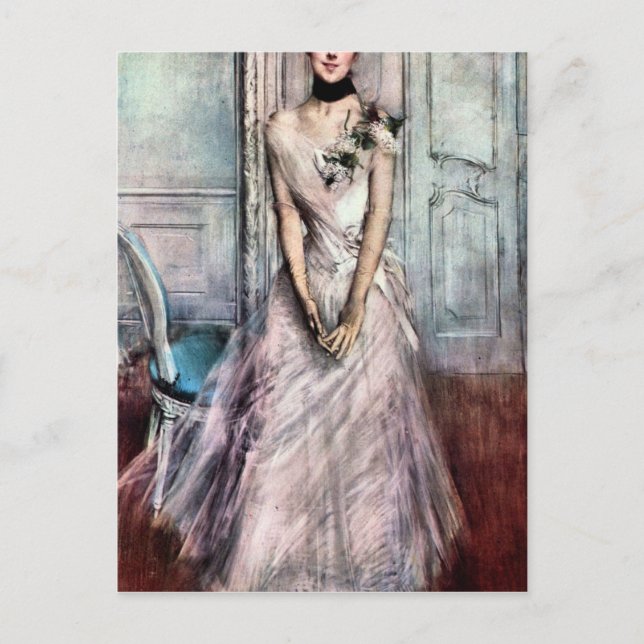 Giovanni Boldini - Weißes Pastellbild Postkarte (Vorderseite)