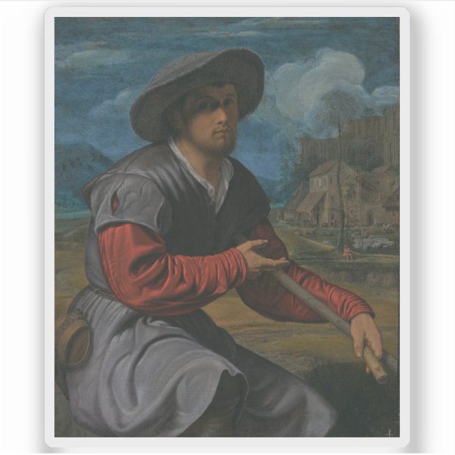 Giovanni Girolamo Savoldo - Hirte mit Flute Aufkleber (Vorderseite)