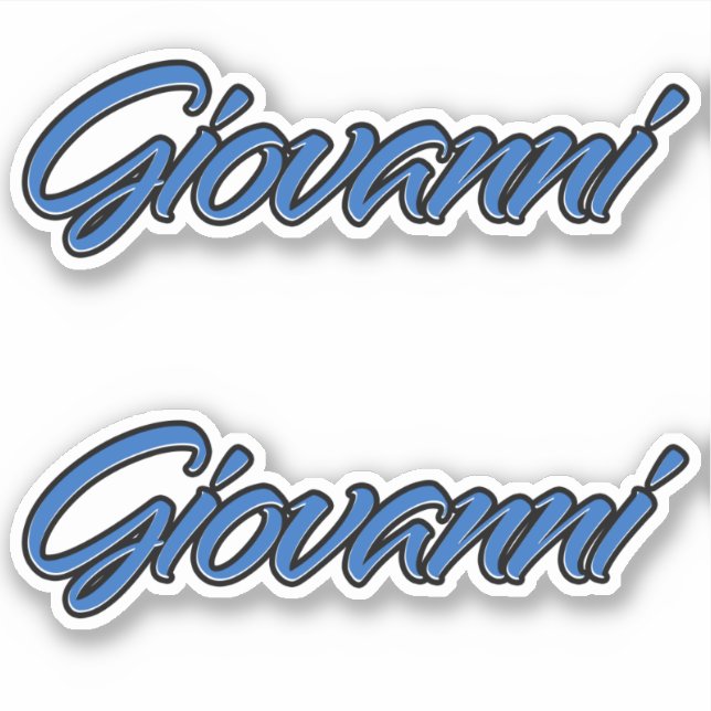 Giovanni Name blue Aufkleber Sticker Stickerset (Vorderseite)