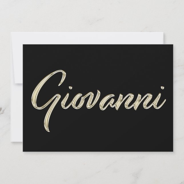 Giovanni Name white gold Handwriting Karte (Vorderseite)
