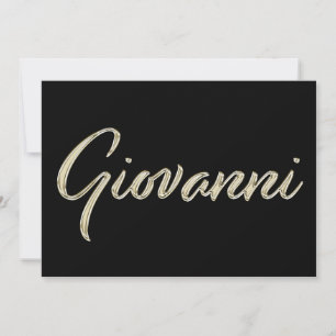 Giovanni Name white gold Handwriting Karte