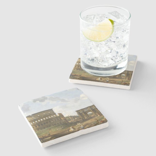 Giovanni Paolo Panini Blick auf das Kolosseum Steinuntersetzer (Seitenansicht)