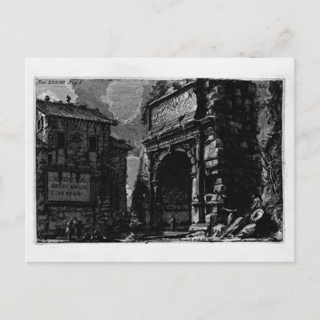 Giovanni Piranesi-Veduta mit Arch von Titus Postkarte (Vorderseite)
