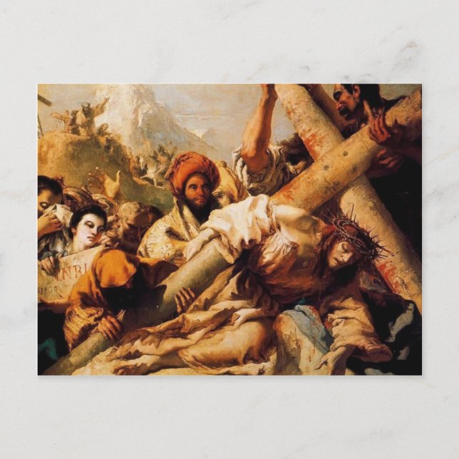 Giovanni Tiepolo-Christi fällt auf dem Weg nach Ca Postkarte (Vorderseite)
