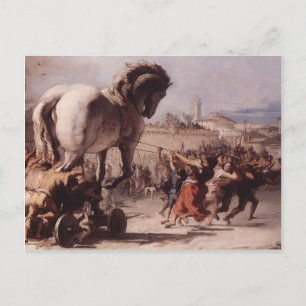 Giovanni Tiepolo - Verarbeitung des Trojaners Postkarte